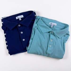 Peter Millar Polo Shirts Mens XL Blue Multicolor Bundle 2-Pack Pima Cotton Golf